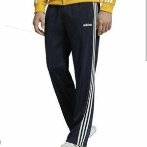Adidas Originals Men's Three Stripe Classic Warm Up Pants Black White Size L EUC